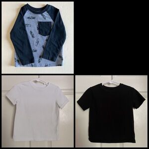 Garanimals Blue Car Print Long Sleeve, Black & White Short Sleeves size 2T